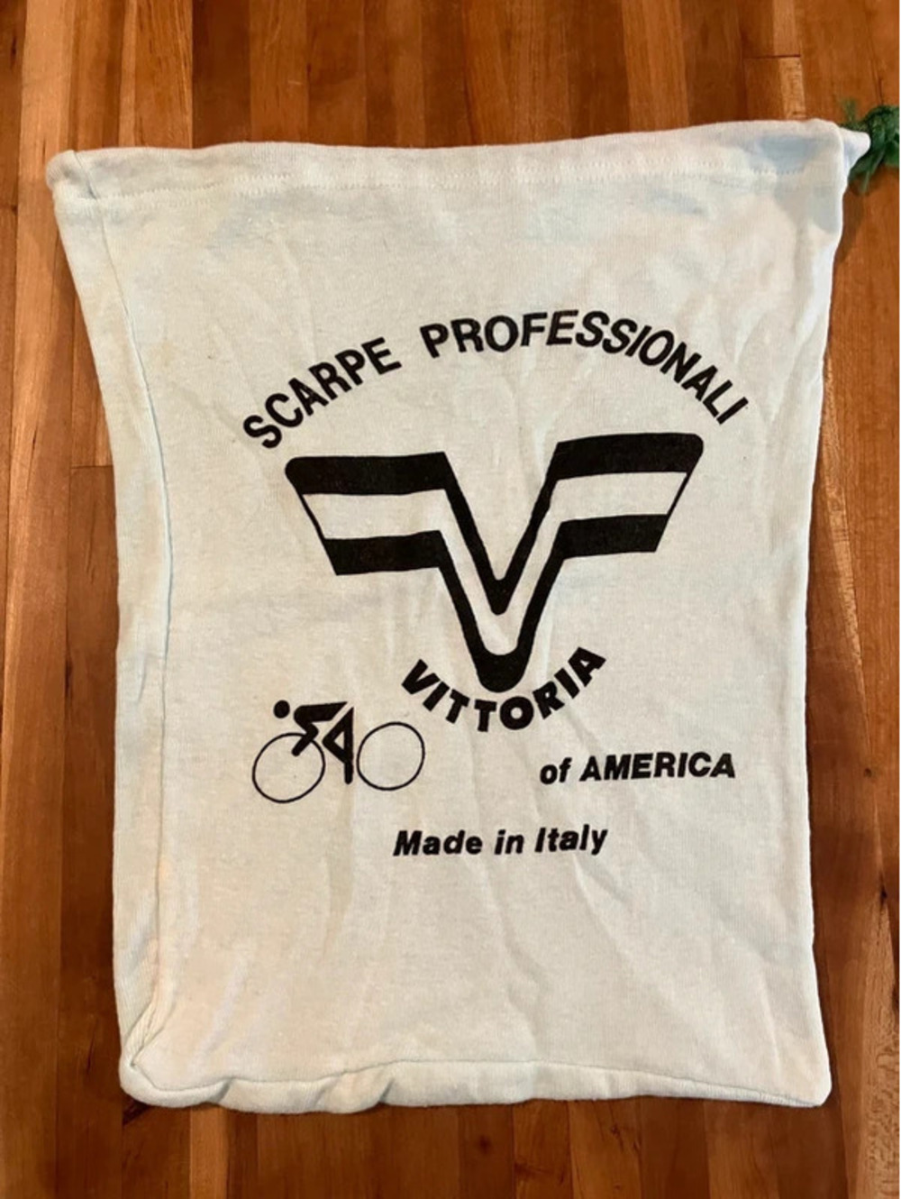 Vittoria of America Cycling Shoe Bag Light Green Cotton Drawstring Sack Italy